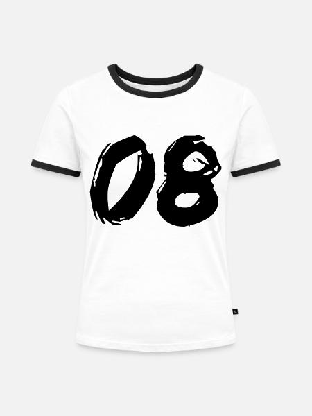 Brushed 08 - Frauen Kontrast-T-Shirt - Weiß/Schwarz