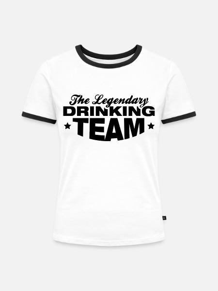 legendary_drinking_team_tt1 - Frauen Kontrast-T-Shirt - Weiß/Schwarz