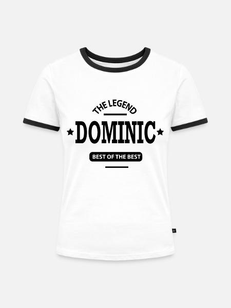 dominic - Frauen Kontrast-T-Shirt - Weiß/Schwarz