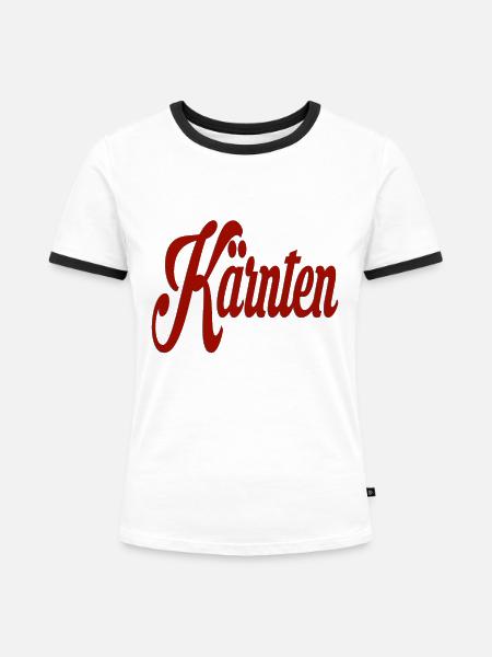 Kärnten - Frauen Kontrast-T-Shirt - Weiß/Schwarz