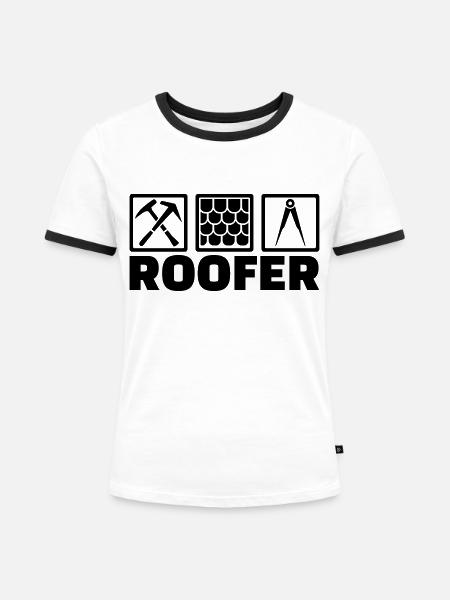 Dachdecker - Frauen Kontrast-T-Shirt - Weiß/Schwarz
