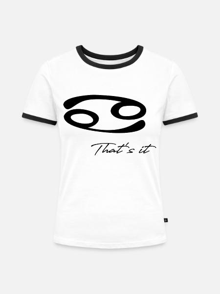Sternzeichen Krebs - Frauen Kontrast-T-Shirt - Weiß/Schwarz