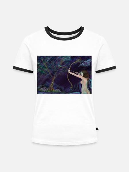 Trust your Aim, Instinct - Frauen Kontrast-T-Shirt - Weiß/Schwarz