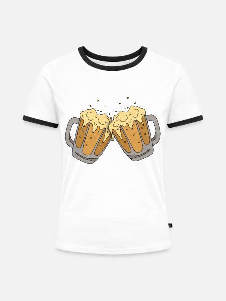 Pints - Frauen Kontrast-T-Shirt - Weiß/Schwarz