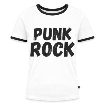 Punk - Frauen Kontrast-T-Shirt - Weiß/Schwarz - Vorne - Selfina (174cm)