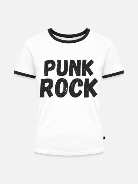 Punk - Frauen Kontrast-T-Shirt - Weiß/Schwarz