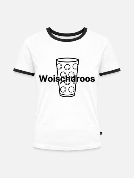 Woischdross - Frauen Kontrast-T-Shirt - Weiß/Schwarz