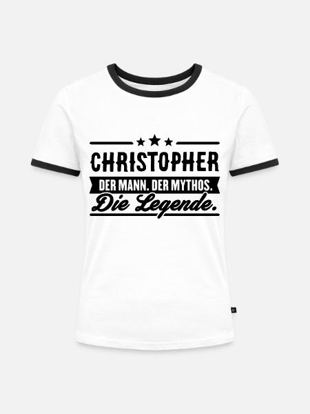 Mann Mythos Legende Christopher - Frauen Kontrast-T-Shirt - Weiß/Schwarz
