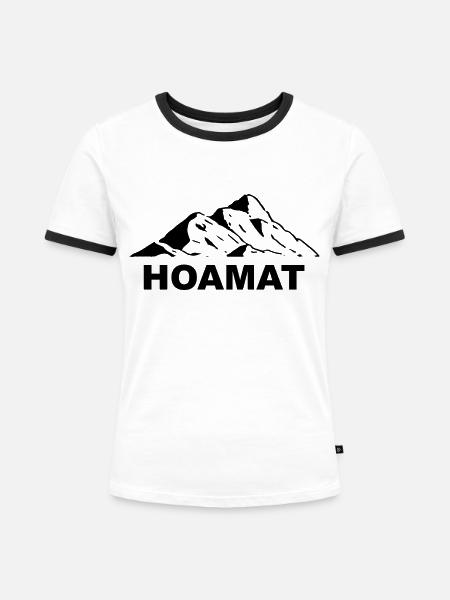 Hoamat - (7) - Frauen Kontrast-T-Shirt - Weiß/Schwarz