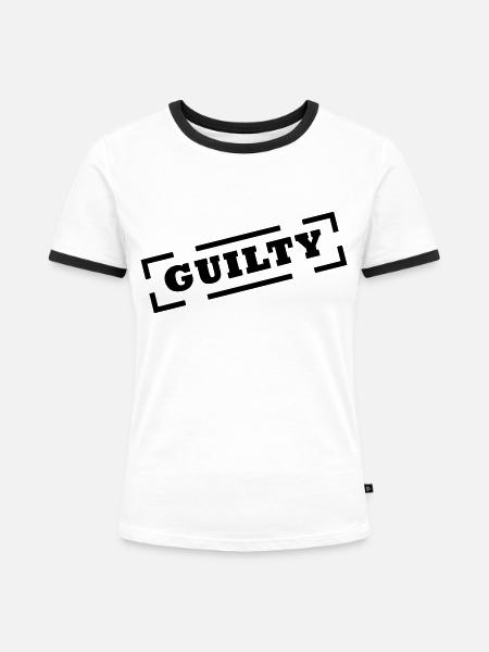guilty - Frauen Kontrast-T-Shirt - Weiß/Schwarz