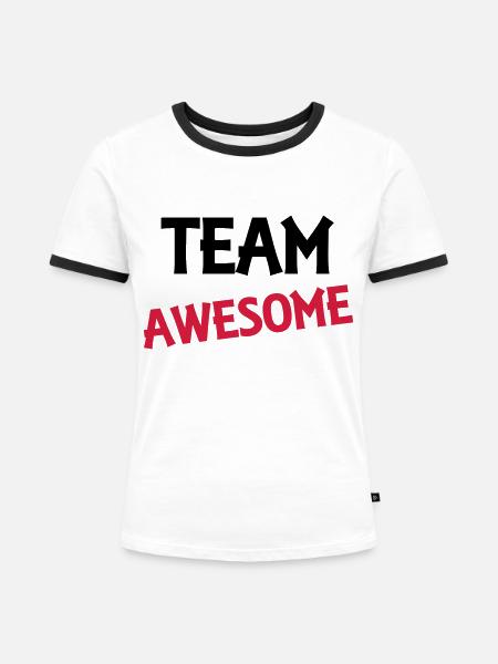 Team Awesome - Frauen Kontrast-T-Shirt - Weiß/Schwarz