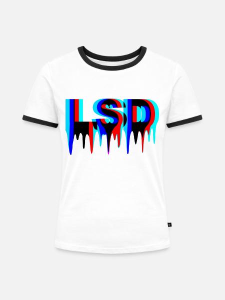 lsd trip acid - Frauen Kontrast-T-Shirt - Weiß/Schwarz