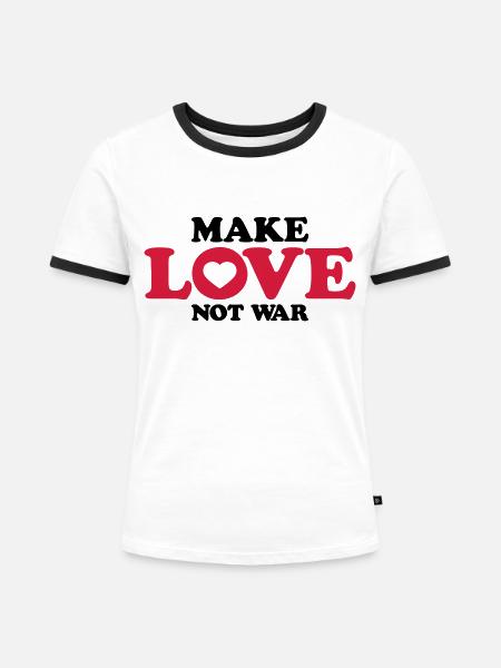 Spruch Not War - Frauen Kontrast-T-Shirt - Weiß/Schwarz