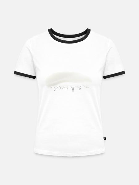 Milch - Frauen Kontrast-T-Shirt - Weiß/Schwarz