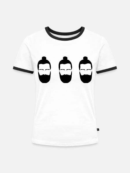 NilGuenther_HipsterKlone2 - Frauen Kontrast-T-Shirt - Weiß/Schwarz