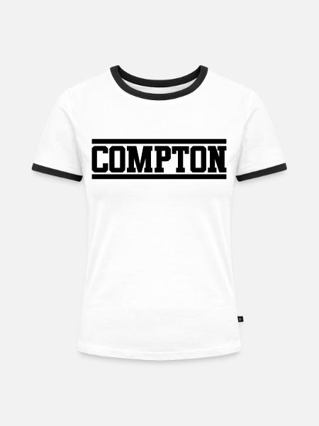 Compton - Frauen Kontrast-T-Shirt - Weiß/Schwarz