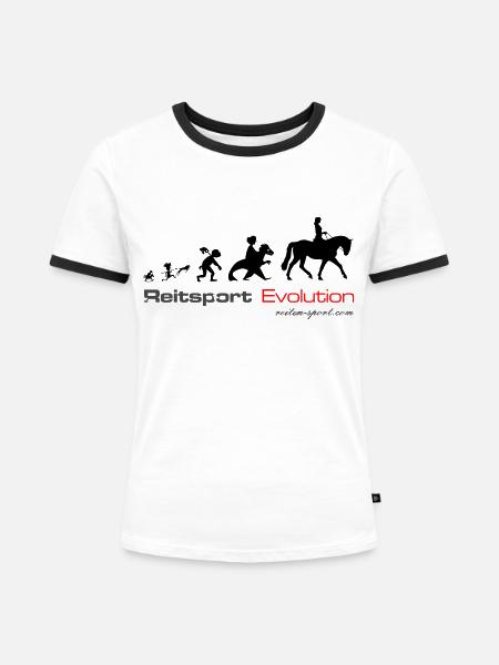 Reitsport Evolution - Frauen Kontrast-T-Shirt - Weiß/Schwarz