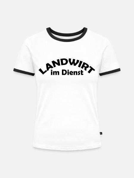landwirt im dienst - Frauen Kontrast-T-Shirt - Weiß/Schwarz
