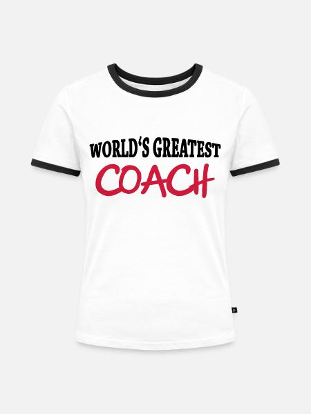 World's greatest Coach - Frauen Kontrast-T-Shirt - Weiß/Schwarz