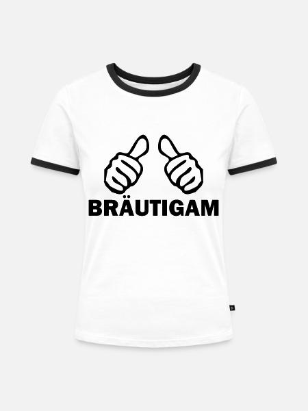 bräutigam - Frauen Kontrast-T-Shirt - Weiß/Schwarz