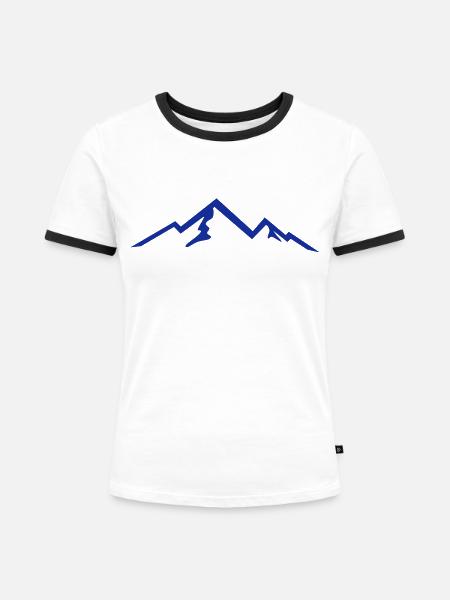Berge, Berg, Mountains 2 - Frauen Kontrast-T-Shirt - Weiß/Schwarz