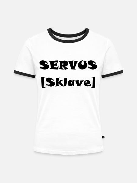 Sklave - Frauen Kontrast-T-Shirt - Weiß/Schwarz