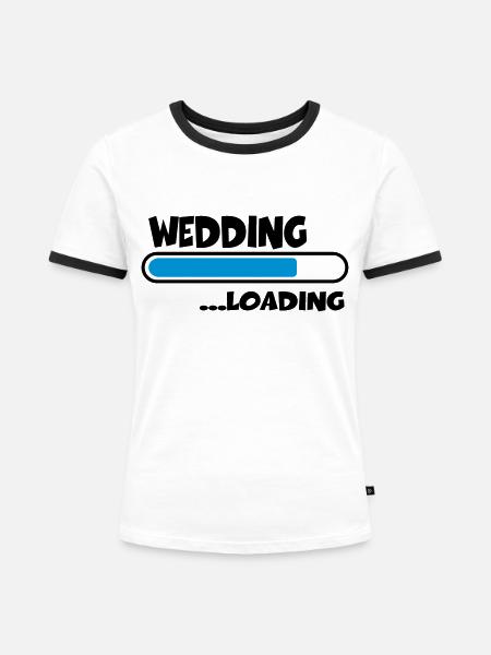 Wedding loading - Frauen Kontrast-T-Shirt - Weiß/Schwarz