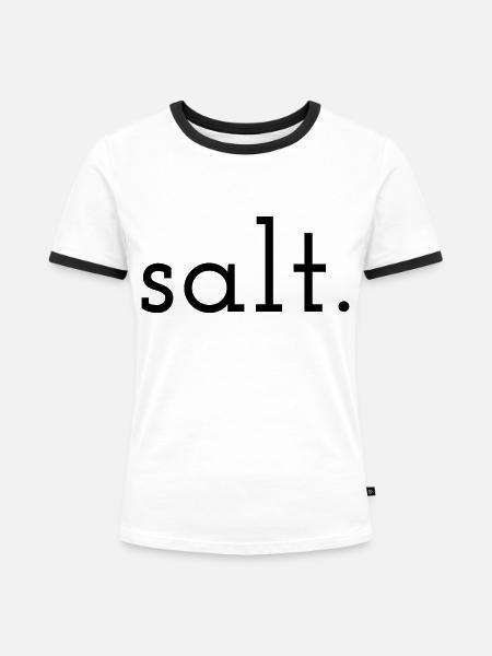 SALT BLACK - Frauen Kontrast-T-Shirt - Weiß/Schwarz