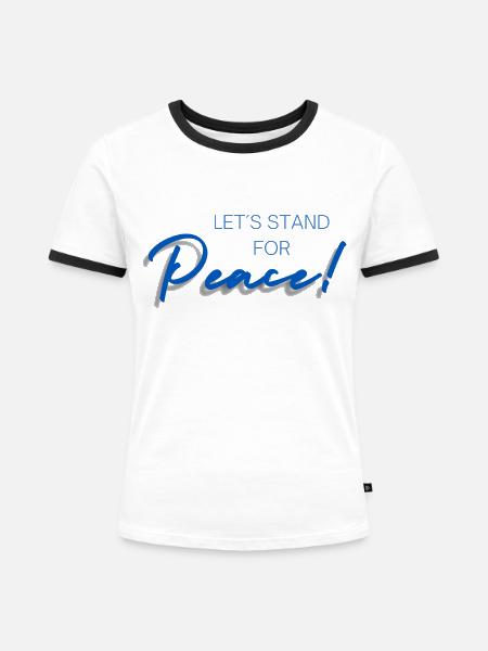 Gemeinsam für den Frieden - Frauen Kontrast-T-Shirt - Weiß/Schwarz