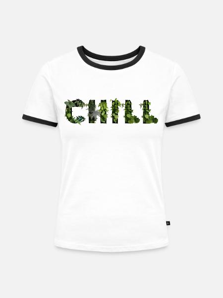 Kühlen - Frauen Kontrast-T-Shirt - Weiß/Schwarz