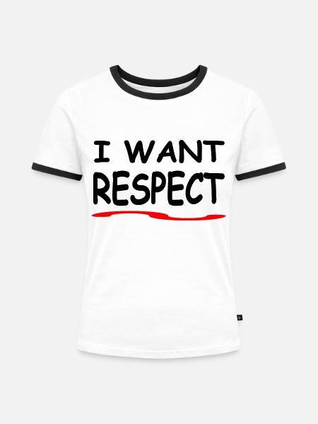Respekt - Frauen Kontrast-T-Shirt - Weiß/Schwarz