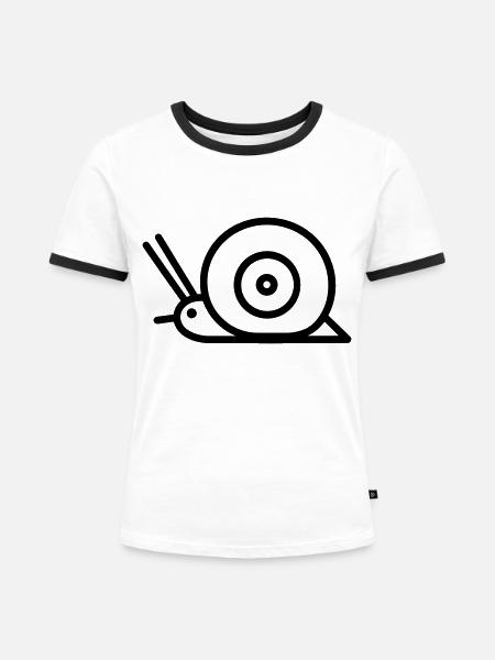 Schnecke - Frauen Kontrast-T-Shirt - Weiß/Schwarz