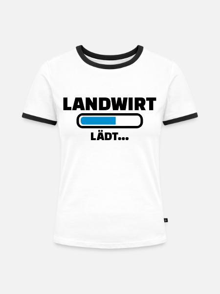 Landwirt - Frauen Kontrast-T-Shirt - Weiß/Schwarz