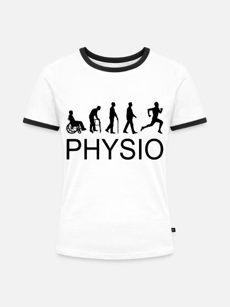 physio schwarz - Frauen Kontrast-T-Shirt - Weiß/Schwarz