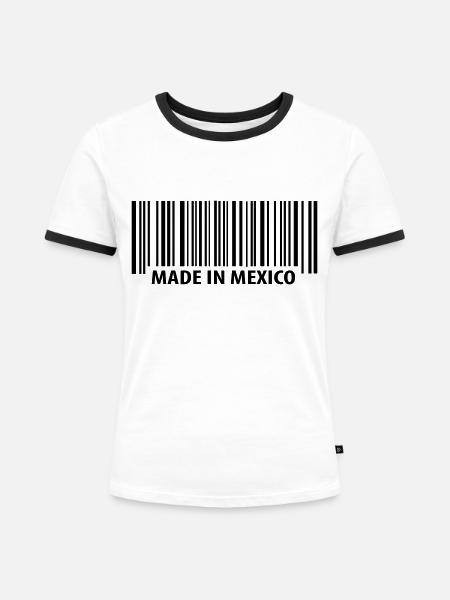 Made in Mexico - Frauen Kontrast-T-Shirt - Weiß/Schwarz