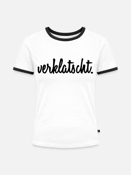 verklatscht. / Techno / Droge - Frauen Kontrast-T-Shirt - Weiß/Schwarz
