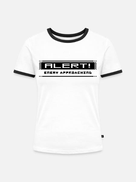 8Bit Alarm - Frauen Kontrast-T-Shirt - Weiß/Schwarz