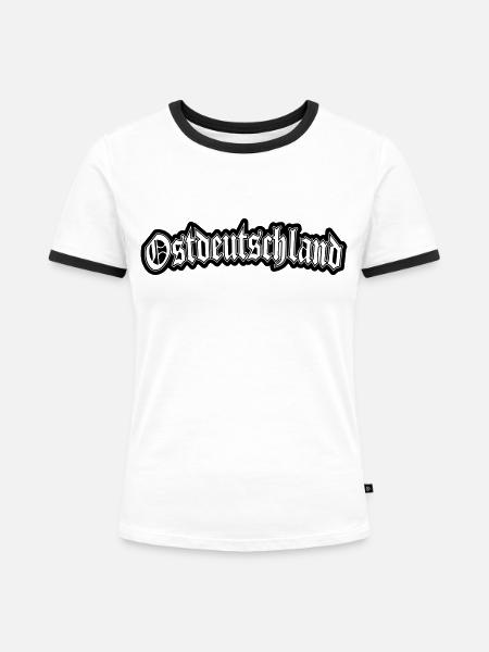 Ostdeutschland - Frauen Kontrast-T-Shirt - Weiß/Schwarz