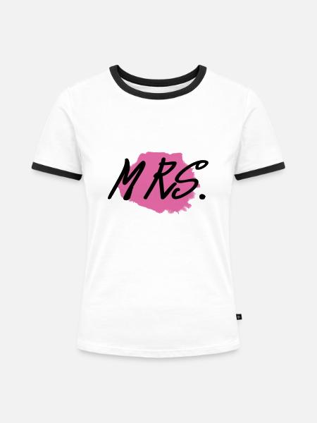 MRS-Sammlung - Frauen Kontrast-T-Shirt - Weiß/Schwarz