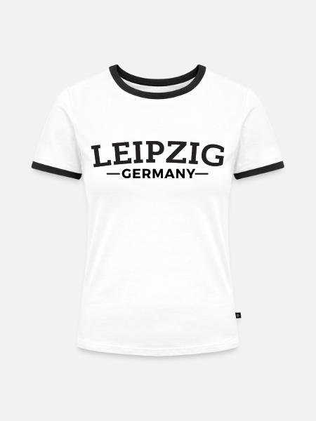Leipzig Meine Heimat Geschenkidee - Frauen Kontrast-T-Shirt - Weiß/Schwarz