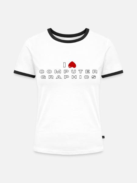 Ich hasse Computergrafik - Frauen Kontrast-T-Shirt - Weiß/Schwarz