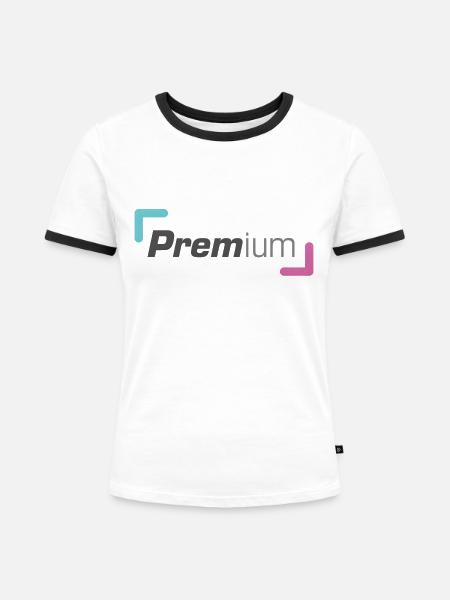 Einfach Premium - Frauen Kontrast-T-Shirt - Weiß/Schwarz