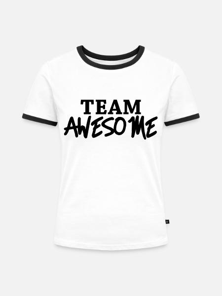 Team Awesome - Frauen Kontrast-T-Shirt - Weiß/Schwarz