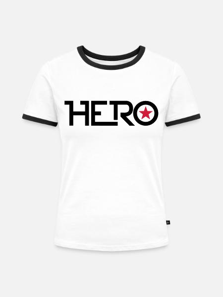 hero - Frauen Kontrast-T-Shirt - Weiß/Schwarz