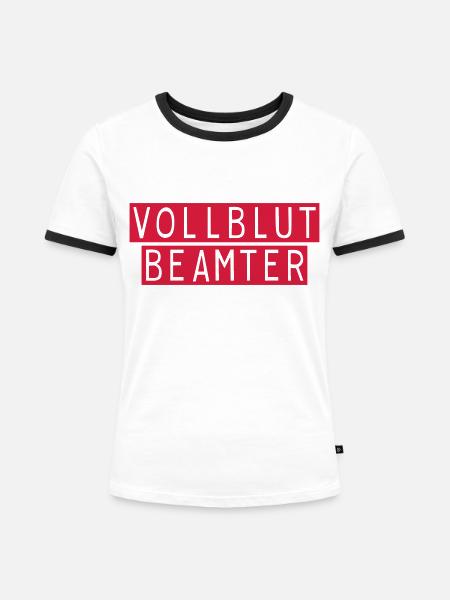 vollblut beamter - Frauen Kontrast-T-Shirt - Weiß/Schwarz
