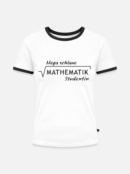 Mathe Studentin - Frauen Kontrast-T-Shirt - Weiß/Schwarz