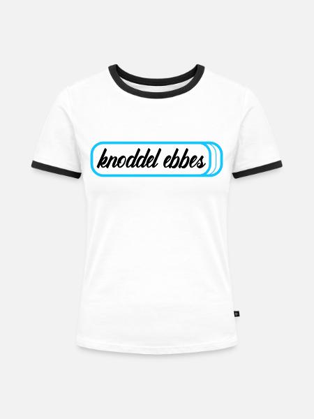 knoddel ebbes pink - Frauen Kontrast-T-Shirt - Weiß/Schwarz