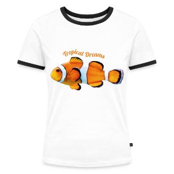 Clown Fish - Frauen Kontrast-T-Shirt - Weiß/Schwarz - Vorne - Selfina (174cm)