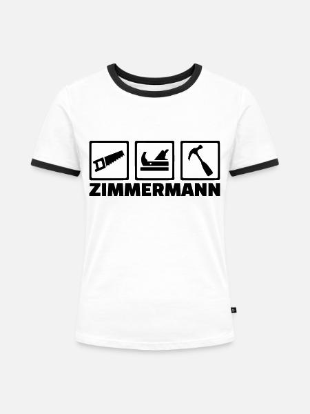 Zimmermann - Frauen Kontrast-T-Shirt - Weiß/Schwarz