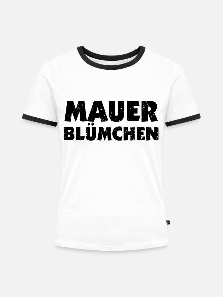 Mauerblümchen - Frauen Kontrast-T-Shirt - Weiß/Schwarz